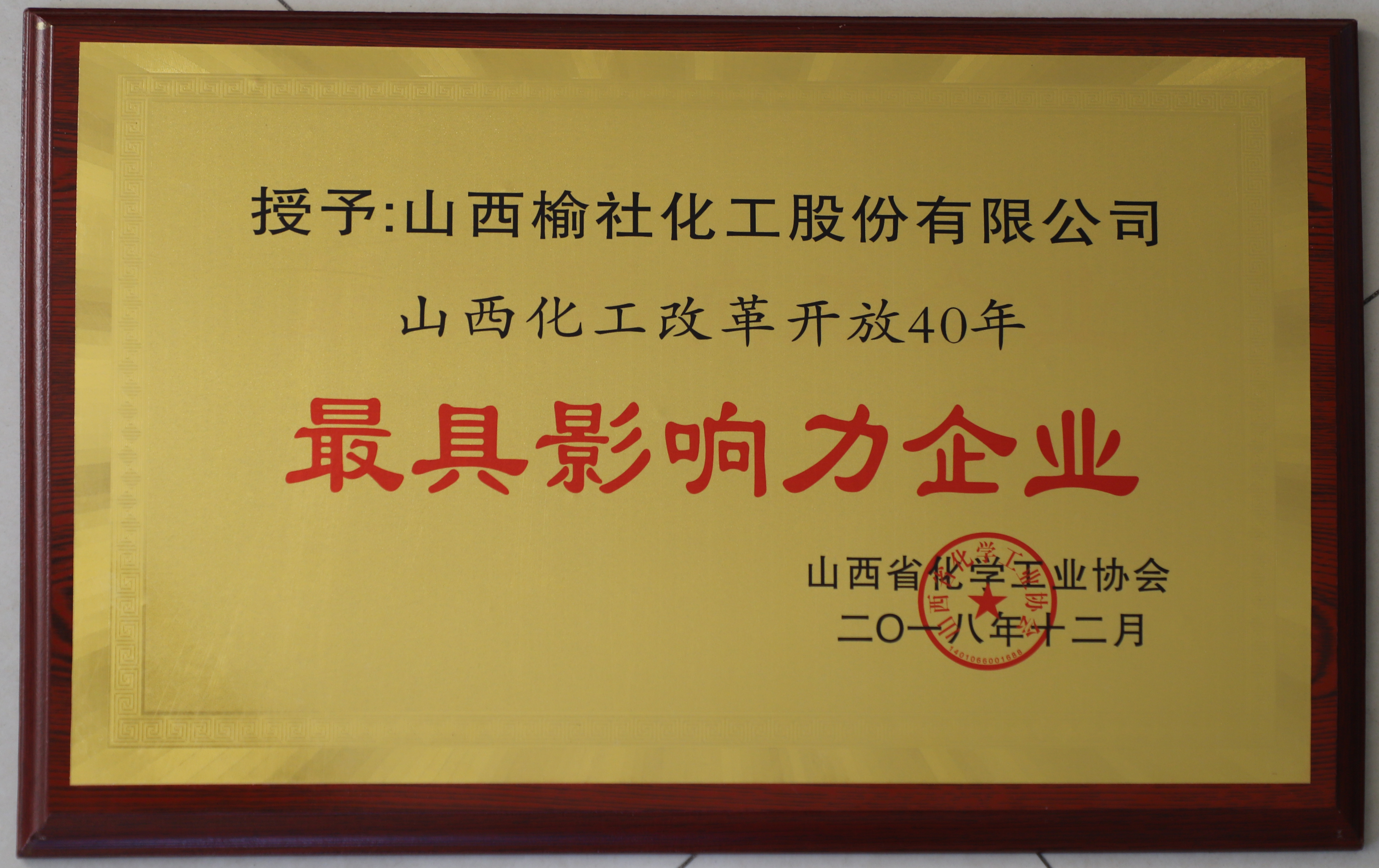 2018年化學(xué)工業(yè)協(xié)會最具影響力企業(yè)